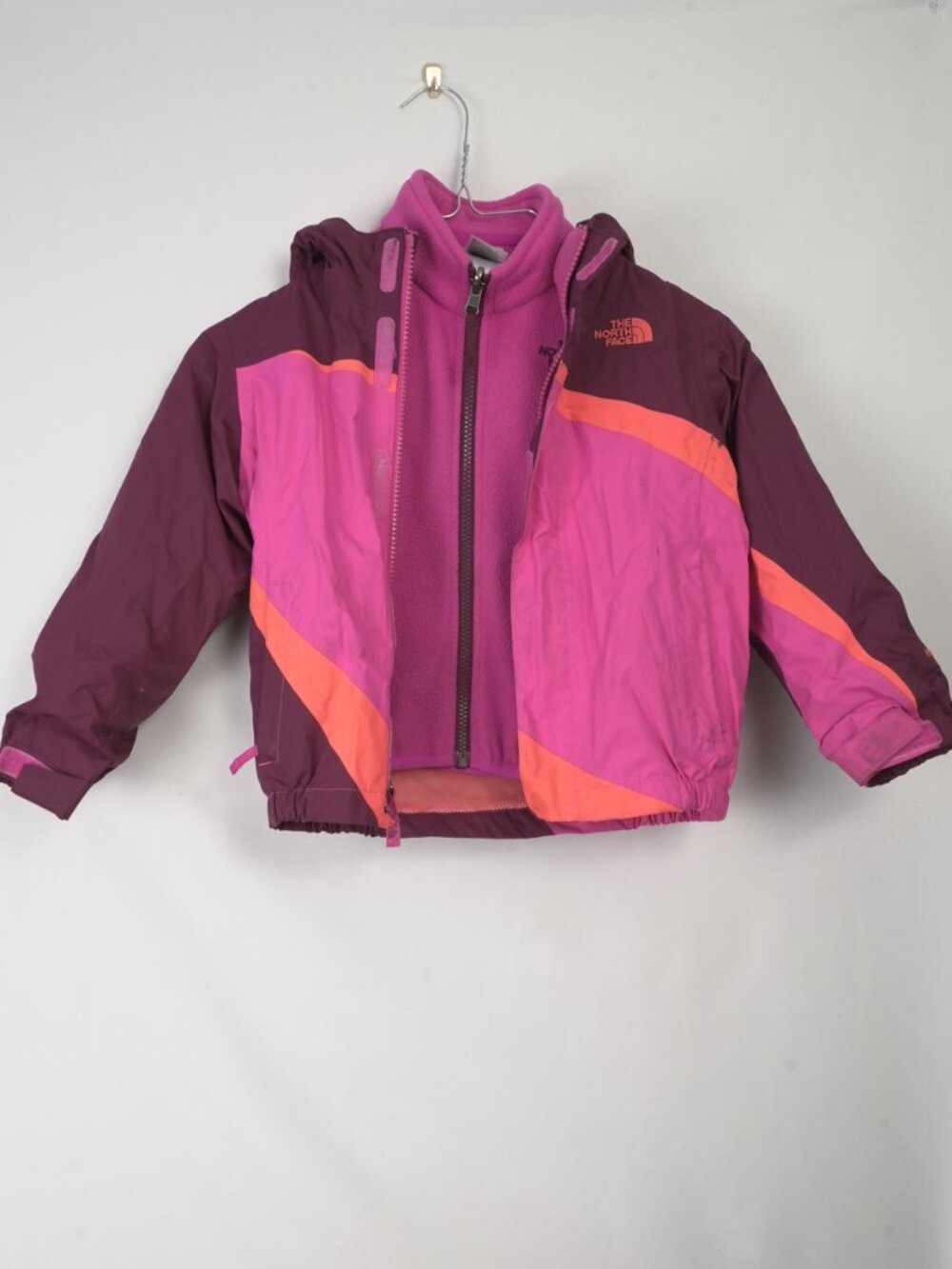 The North Face Girls 3-in-1 Winter Jacket Pink Purple Fleece Snow Coat